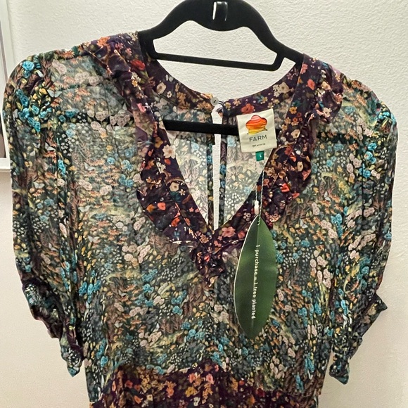 Farm Rio NWT Floral Tiered V-Neck Maxi Dress - Picture 2 of 3